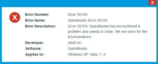 QuickBooks Desktop Error 30159