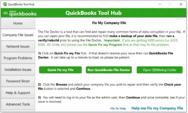 Download and Install the QuickBooks Tool Hub.