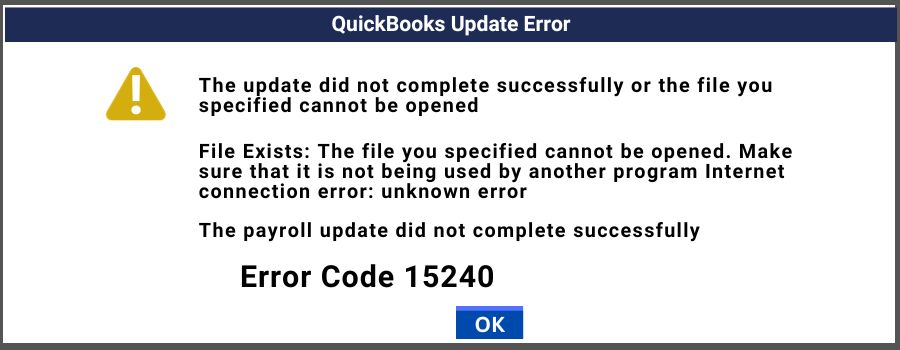 QuickBooks Error 15240