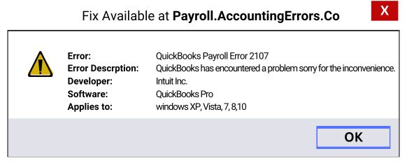 QuickBooks Payroll Error 2107